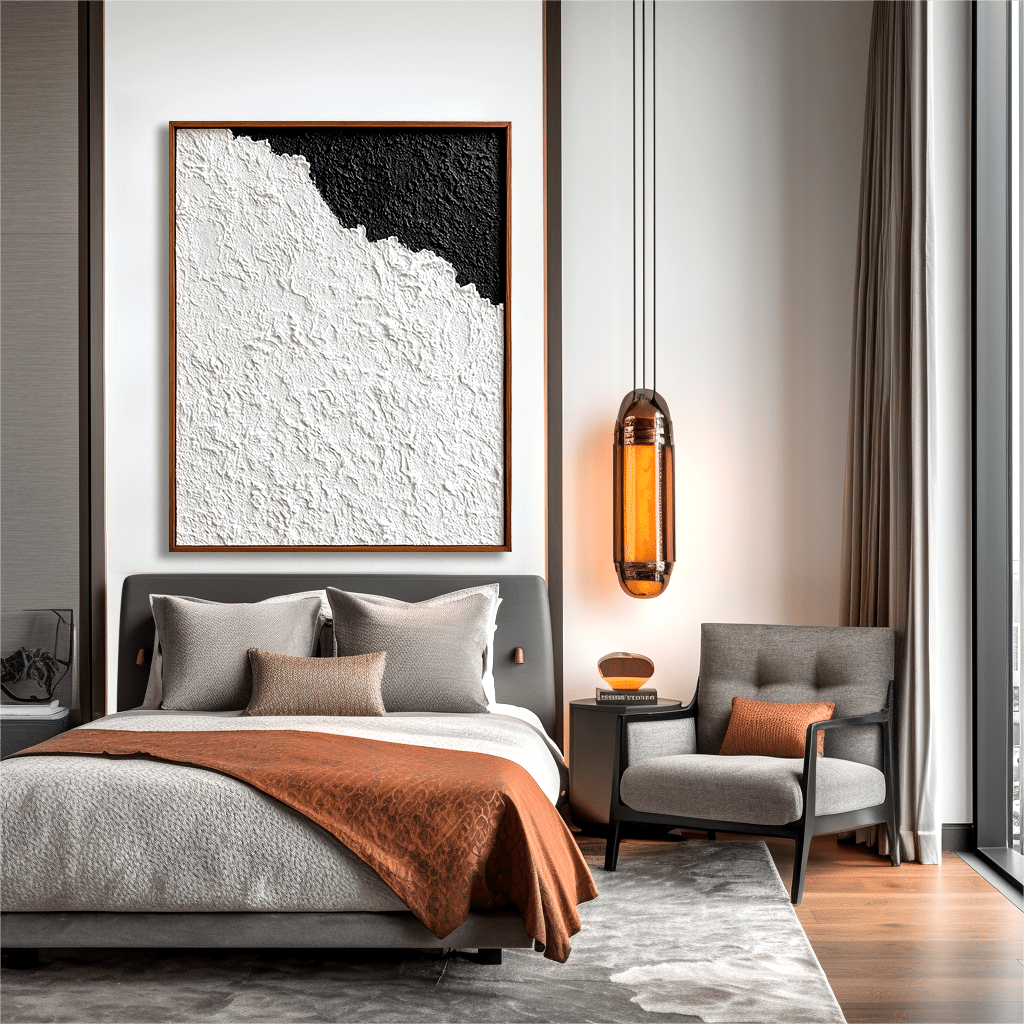 Monochrome Horizon – Black and White Texture Painting #93039 Painting artwepaint 