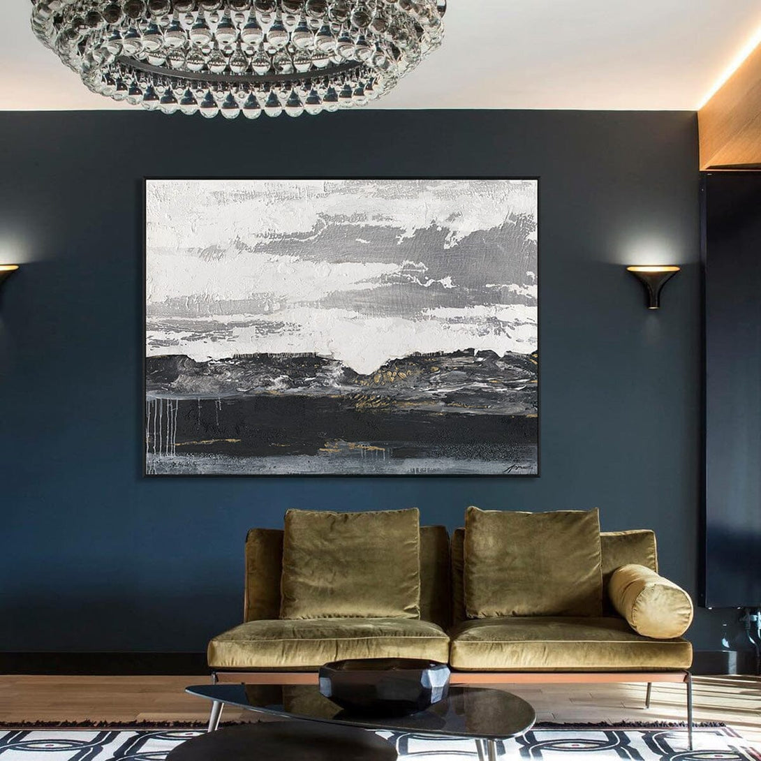 Monochrome Horizon-Black & White Abstract Painting #P6215 Painting artwepaint 