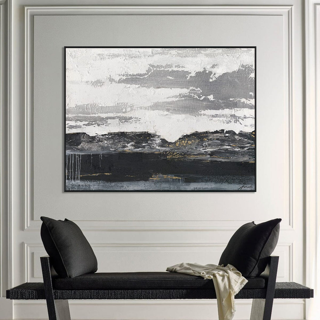 Monochrome Horizon-Black & White Abstract Painting #P6215 Painting artwepaint 