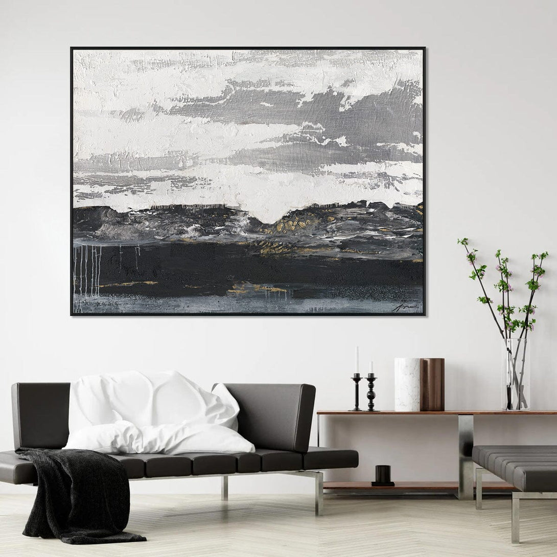 Monochrome Horizon-Black & White Abstract Painting #P6215 Painting artwepaint 