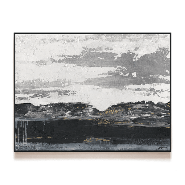 Monochrome Horizon-Black & White Abstract Painting #P6215 Painting artwepaint 