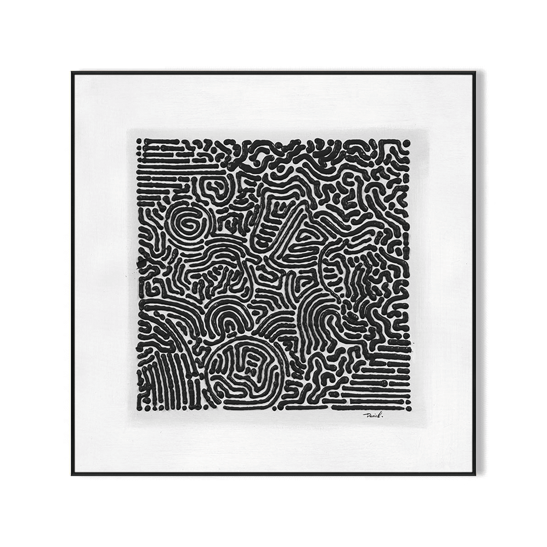 Monochrome Labyrinth-Black and White Abstract Painting #H3169 Painting artwepaint 