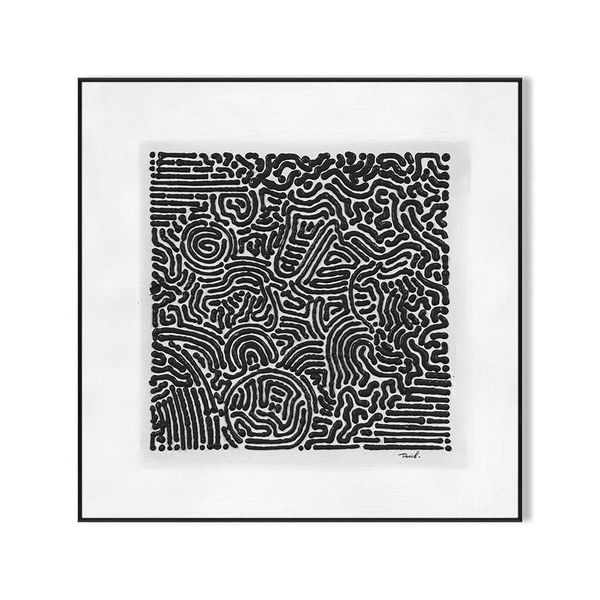 Monochrome Labyrinth-Black and White Abstract Painting #H3169 Painting artwepaint 