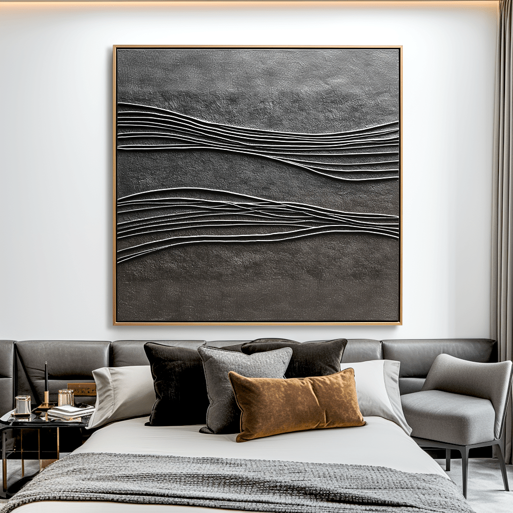 Monochrome Layers – Grey Neutral Textured Painting #93025 Painting artwepaint 