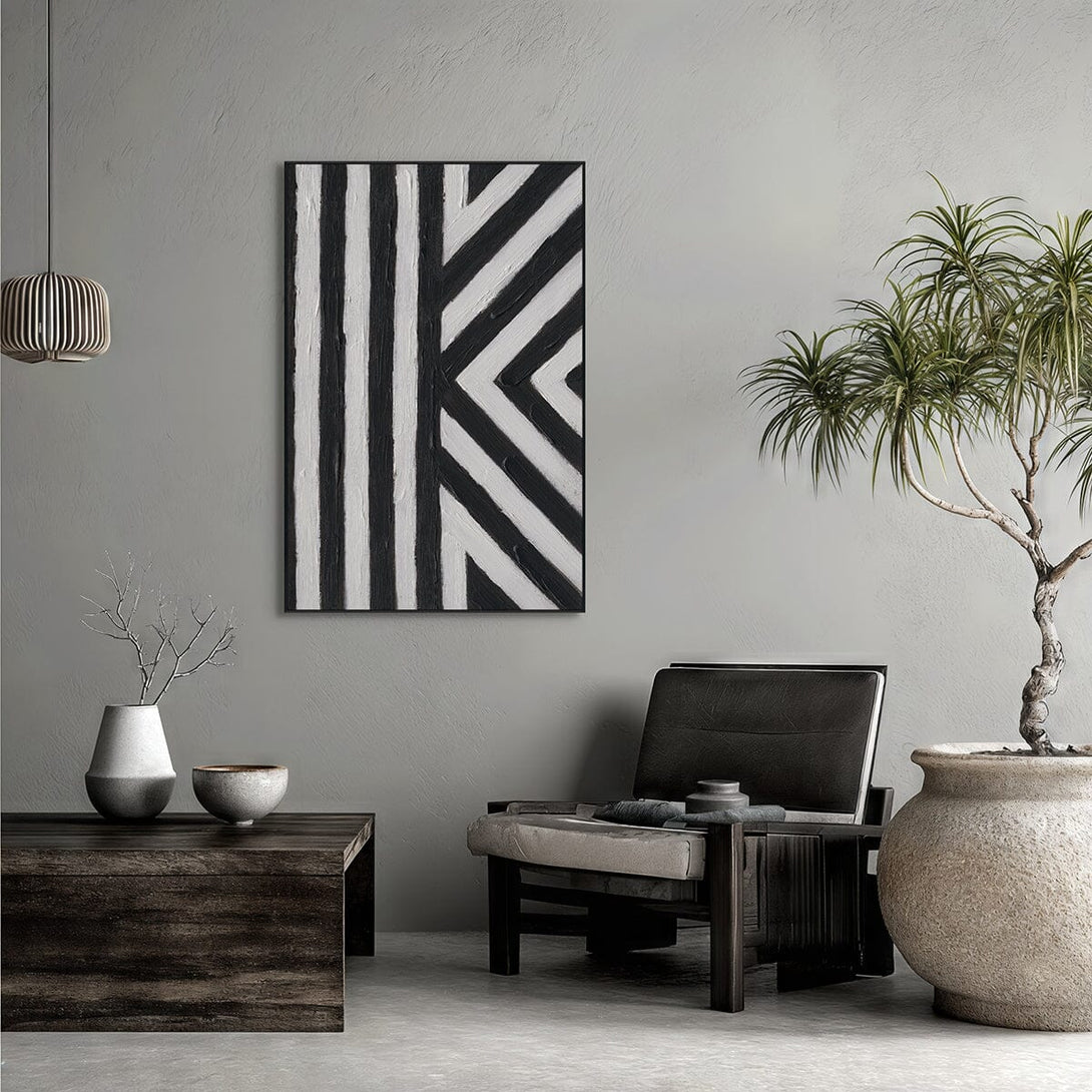 Monochrome Pulse - Black & White Abstract Painting#P4717 Painting artwepaint 
