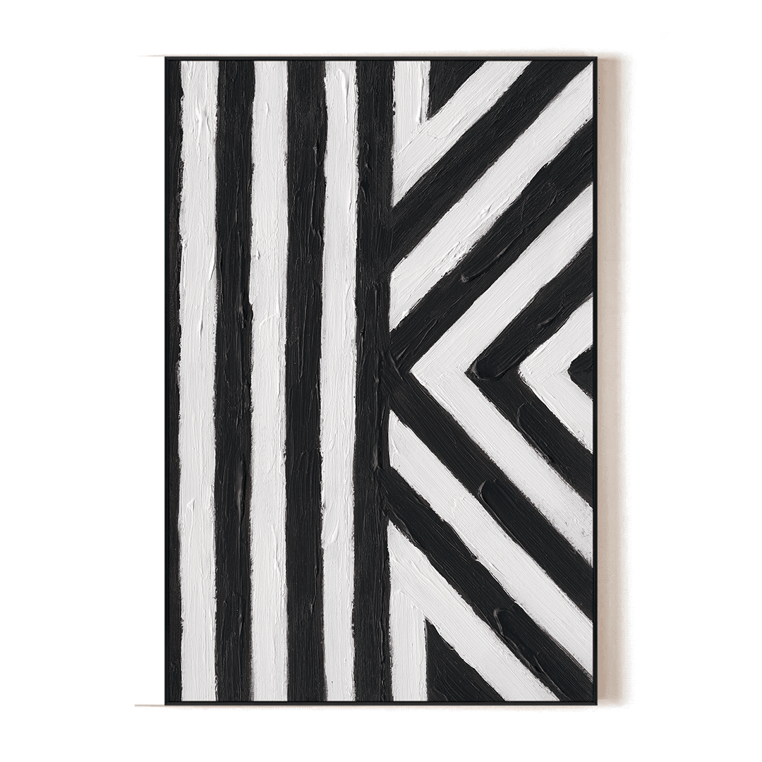 Monochrome Pulse - Black & White Abstract Painting#P4717 Painting artwepaint 