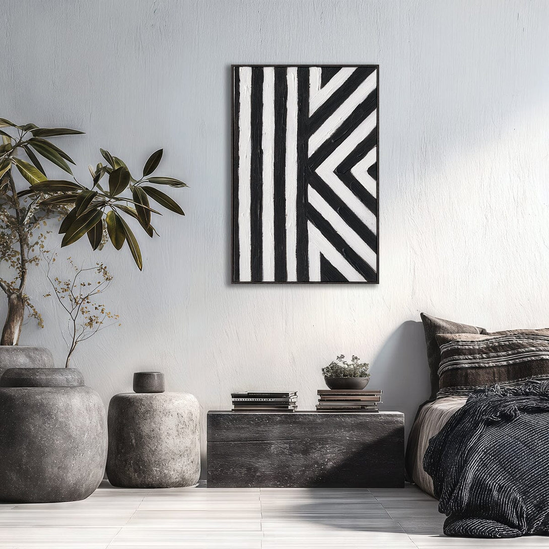 Monochrome Pulse - Black & White Abstract Painting#P4717 Painting artwepaint 