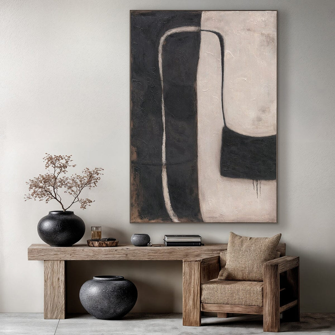 Monochrome Rhythm - Textured Abstract #R1017 Painting artwepaint 