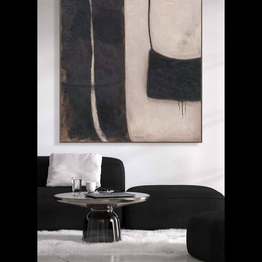 Monochrome Rhythm - Textured Abstract #R1017 Painting artwepaint 
