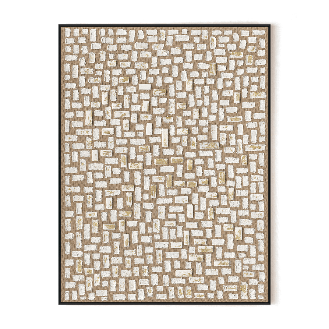 Mosaic Shine-White & Gold Abstract #J4123 Painting artwepaint 