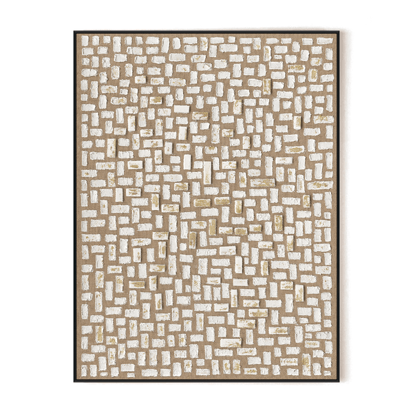 Mosaic Shine-White & Gold Abstract #J4123 Painting artwepaint 