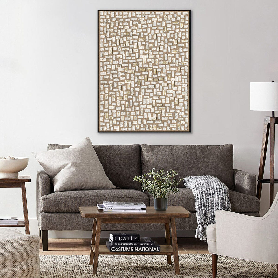 Mosaic Shine-White & Gold Abstract #J4123 Painting artwepaint 