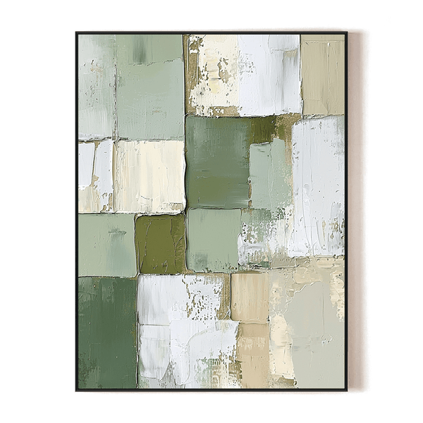 Moss Harmony – Green Abstract Blocks #RAX1(213) Painting artwepaint 