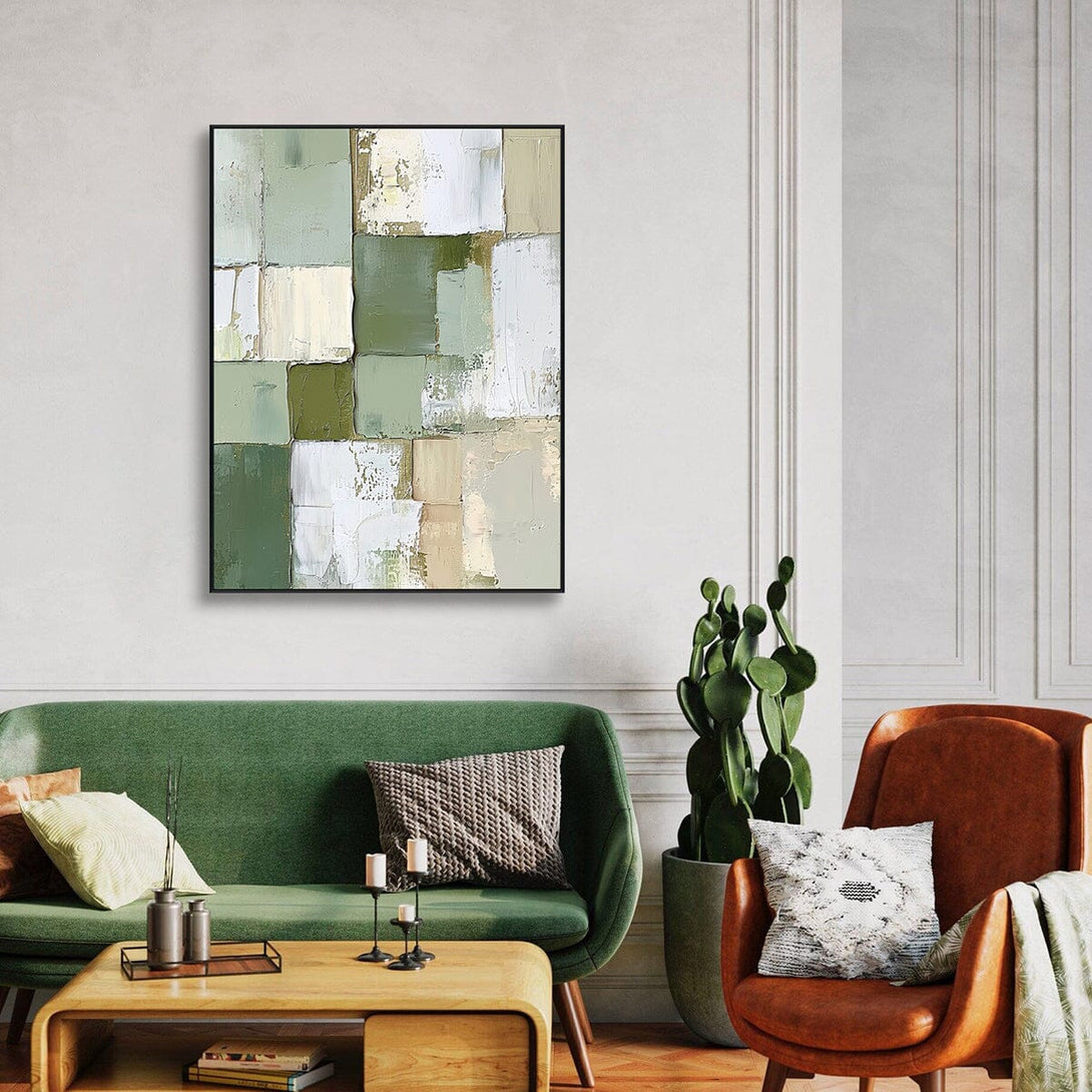 Moss Harmony – Green Abstract Blocks #RAX1(213) Painting artwepaint 