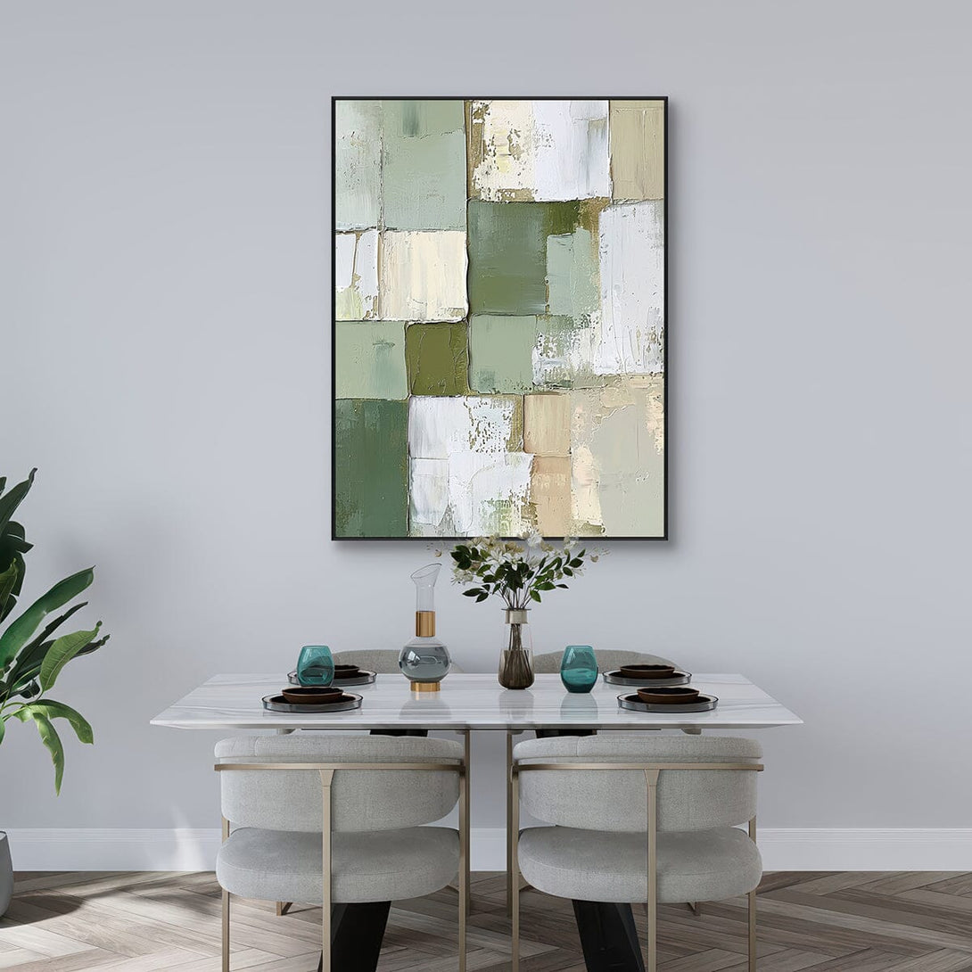 Moss Harmony – Green Abstract Blocks #RAX1(213) Painting artwepaint 