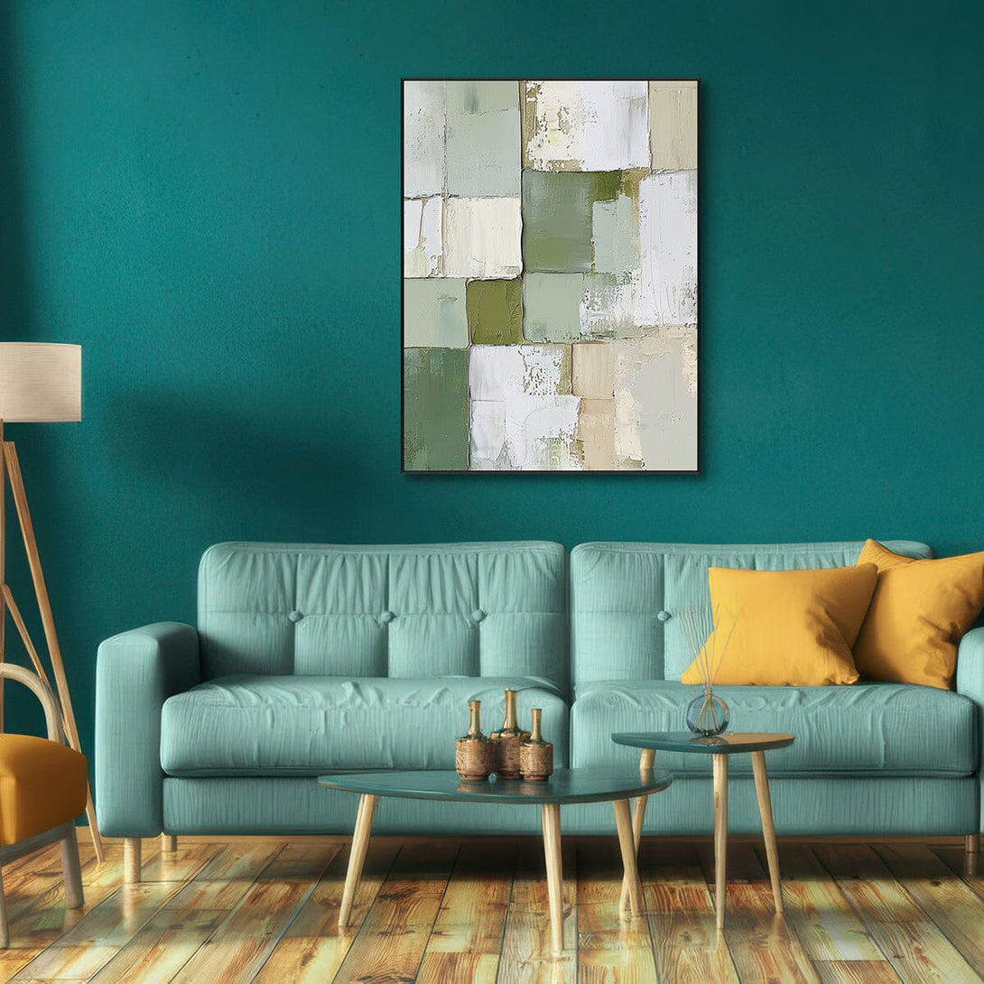 Moss Harmony – Green Abstract Blocks #RAX1(213) Painting artwepaint 