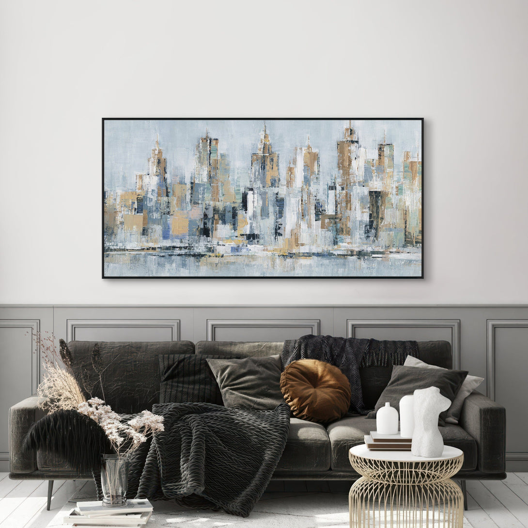 Mystic Skyline - Modern Abstract City#M0595 Painting artwepaint 