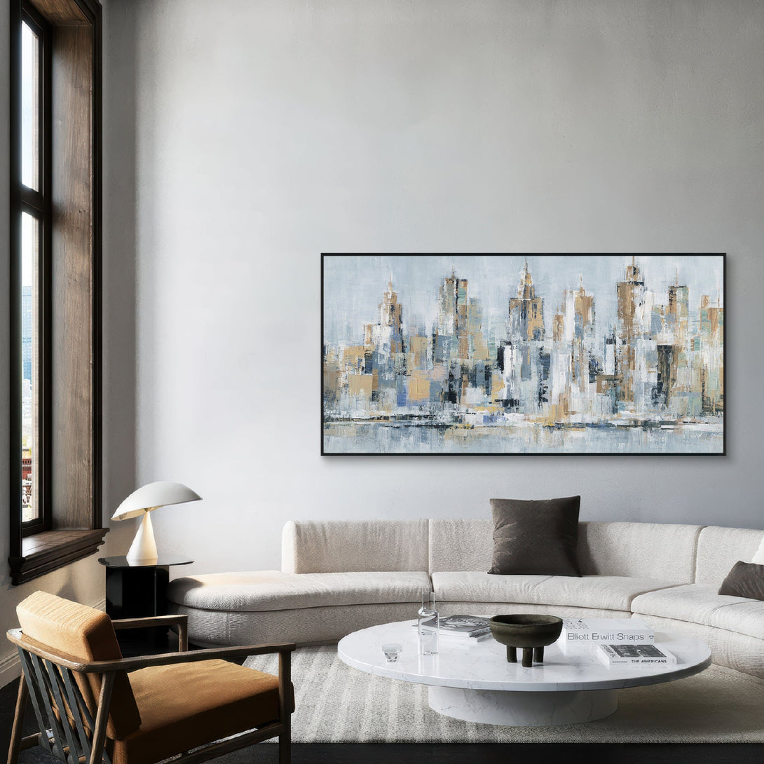 Mystic Skyline - Modern Abstract City#M0595 Painting artwepaint 