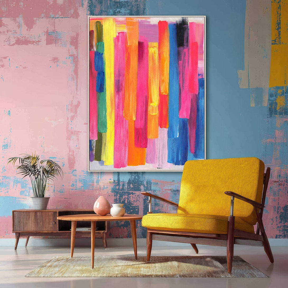 Neon Falls-Vertical Color Abstract Painting #P2649 Painting artwepaint 