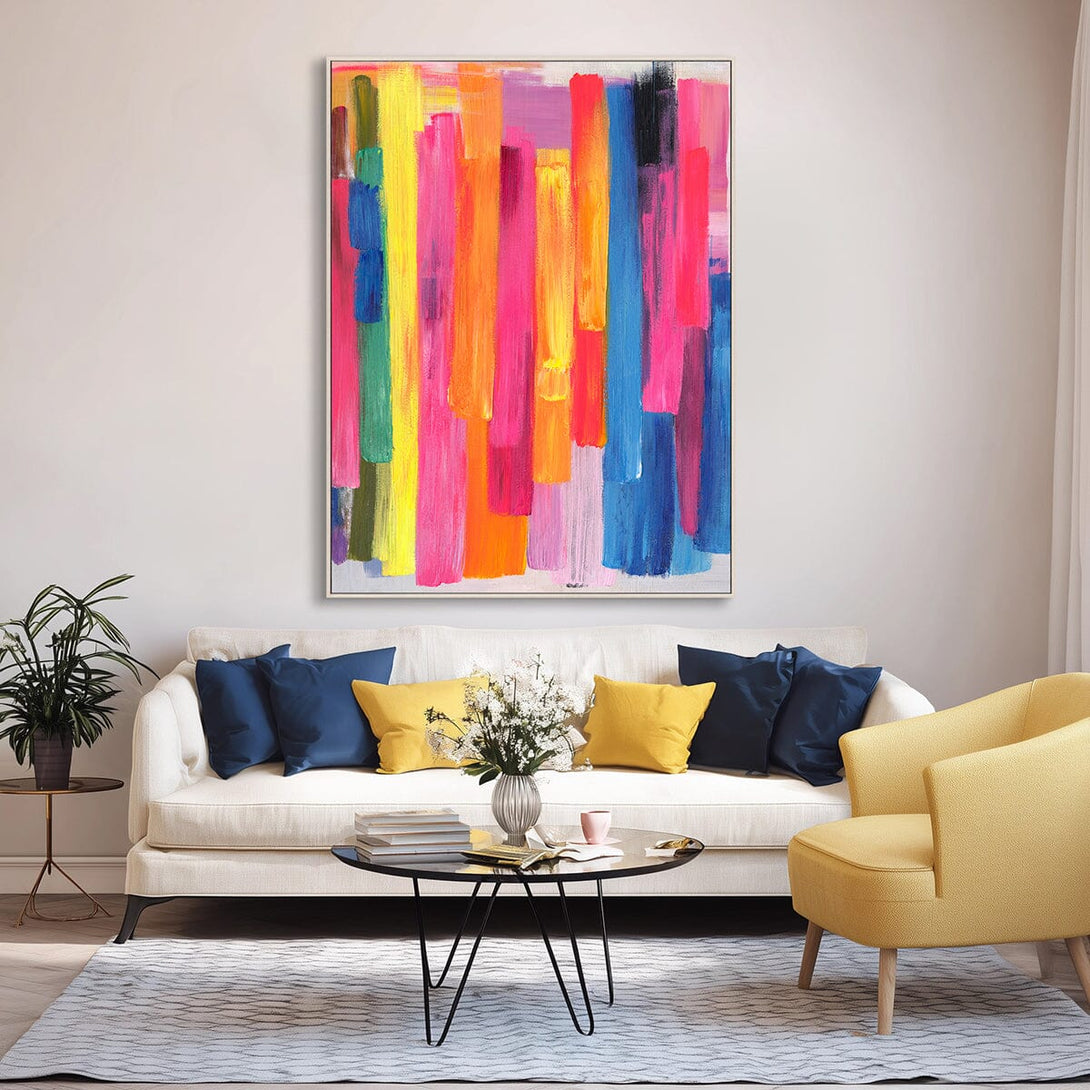 Neon Falls-Vertical Color Abstract Painting #P2649 Painting artwepaint 