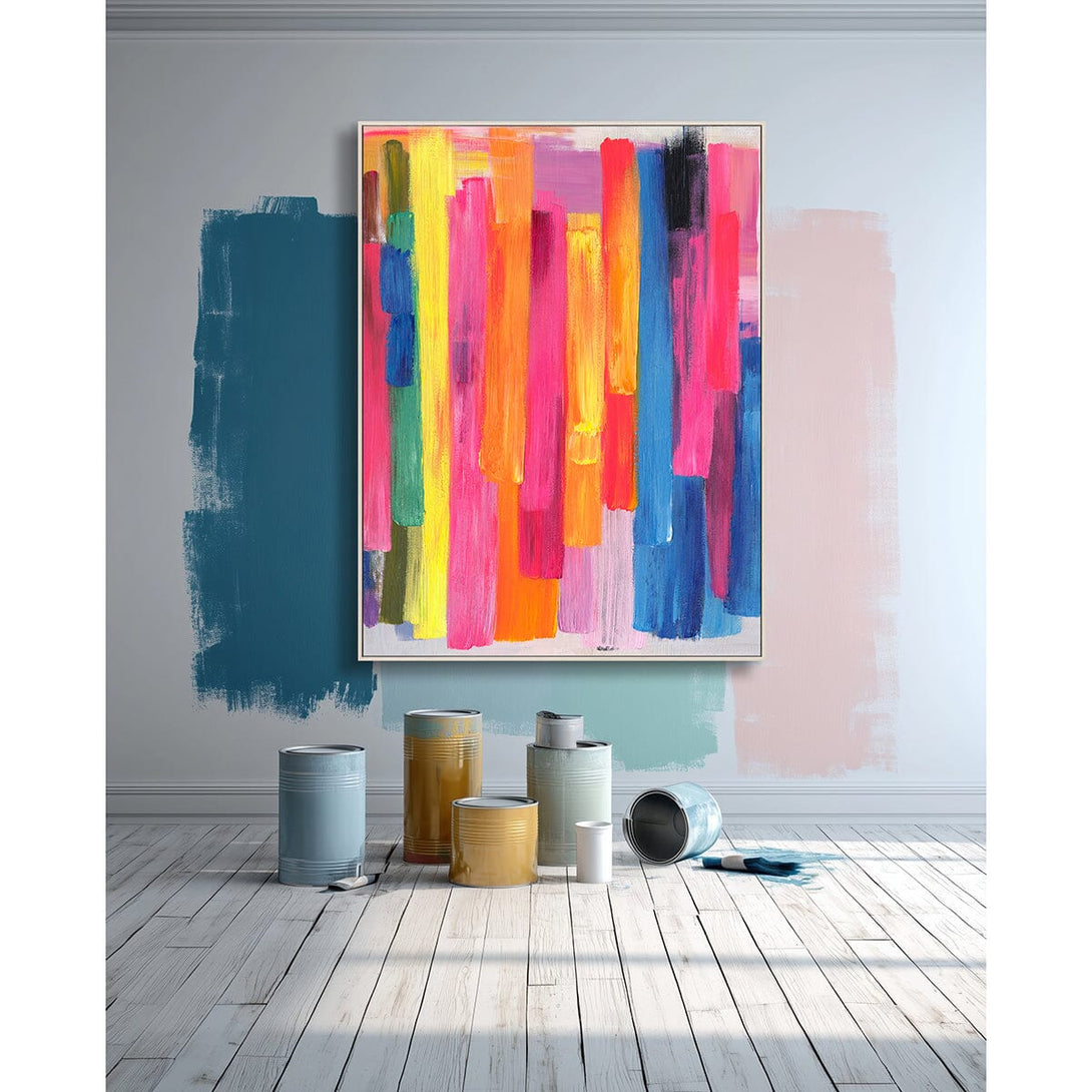 Neon Falls-Vertical Color Abstract Painting #P2649 Painting artwepaint 
