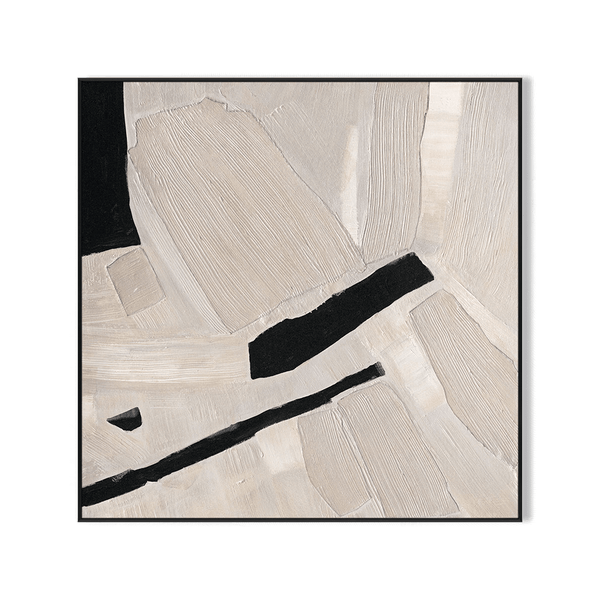 Neutral Path – Beige Black Abstract Texture #M5533 Painting artwepaint 