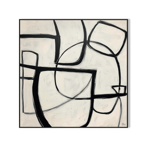 Noir Balance - Black Line Abstract Painting #PKS6(298) Painting artwepaint 