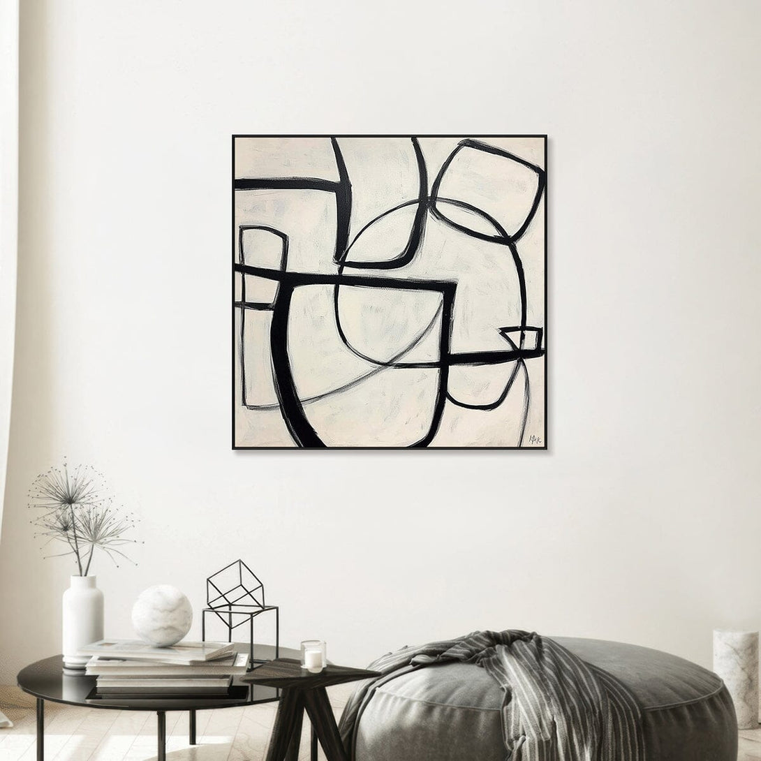 Noir Balance - Black Line Abstract Painting #PKS6(298) Painting artwepaint 