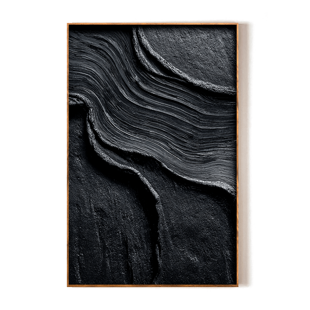Obsidian Flow – Dark Textured Wall Art #awp67 Painting artwepaint 