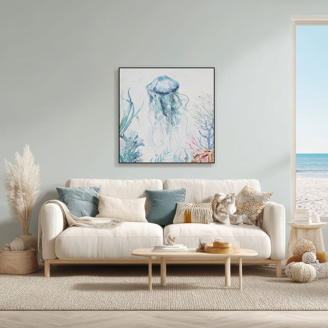 Ocean Blue Grace - Jellyfish Watercolor #M3570 Painting artwepaint 