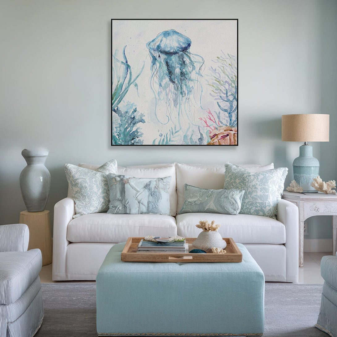 Ocean Blue Grace - Jellyfish Watercolor #M3570 Painting artwepaint 