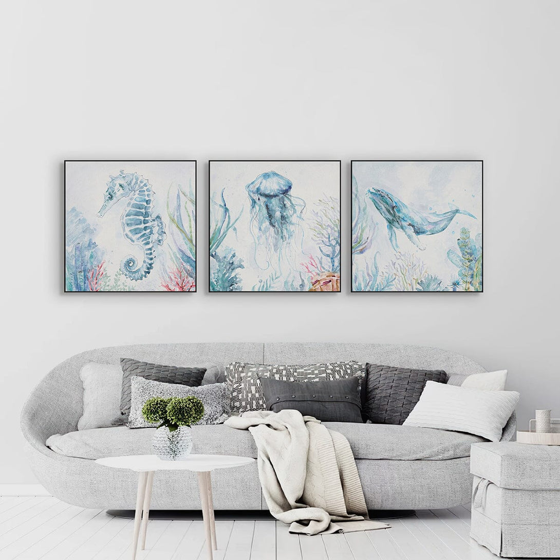 Ocean Blue Grace - Jellyfish Watercolor #M3570 Painting artwepaint 