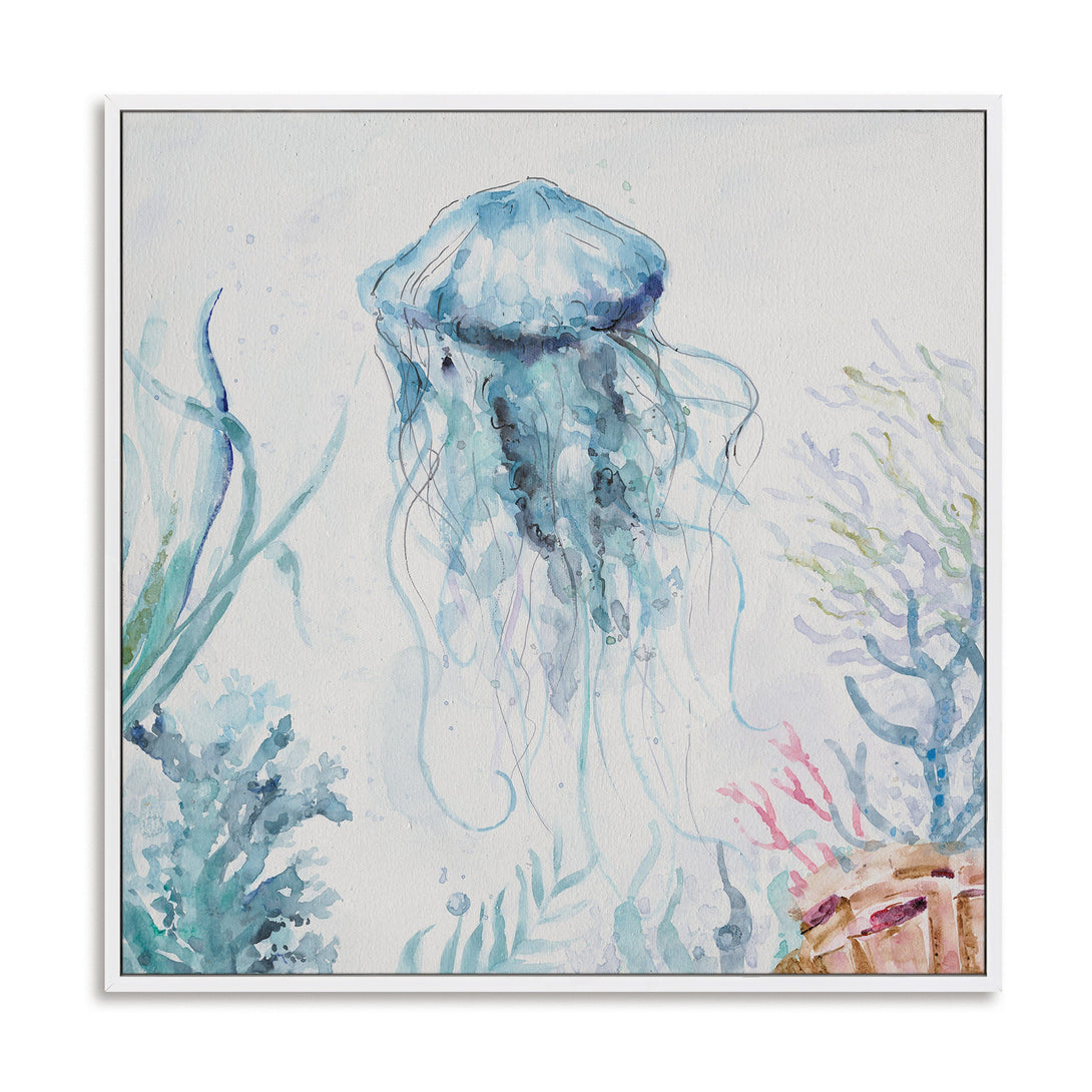 Ocean Blue Grace - Jellyfish Watercolor #M3570 Painting artwepaint 