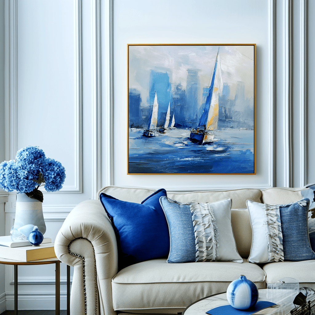 Ocean Drive – Blue Motion Sailboat Painting #awp64 Painting artwepaint 