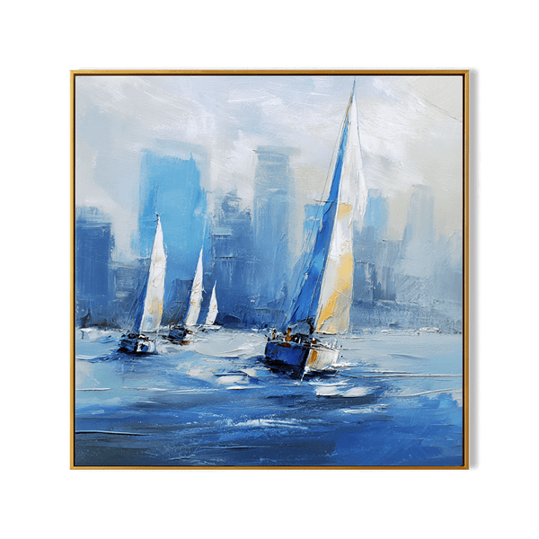 Ocean Drive – Blue Motion Sailboat Painting #awp64 Painting artwepaint 
