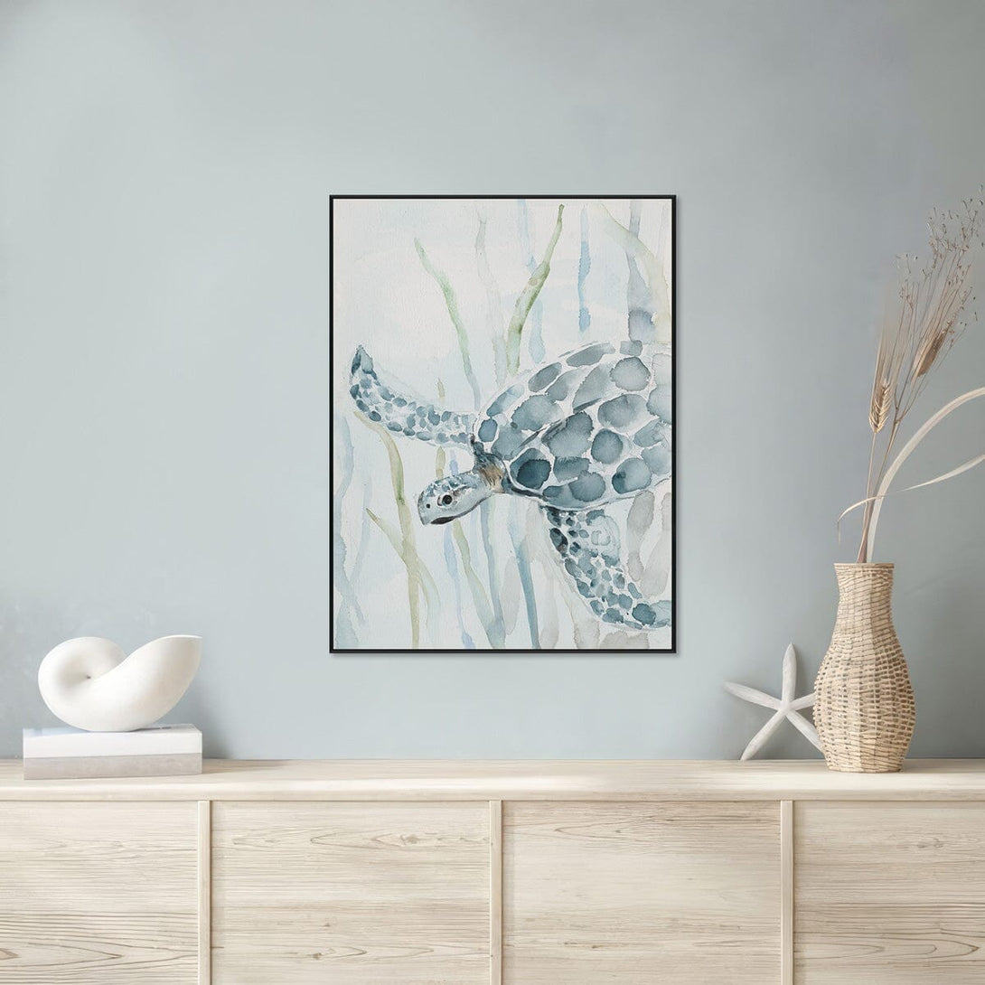 Ocean Glide - Watercolor Sea Turtle Art #M3554 Painting artwepaint 
