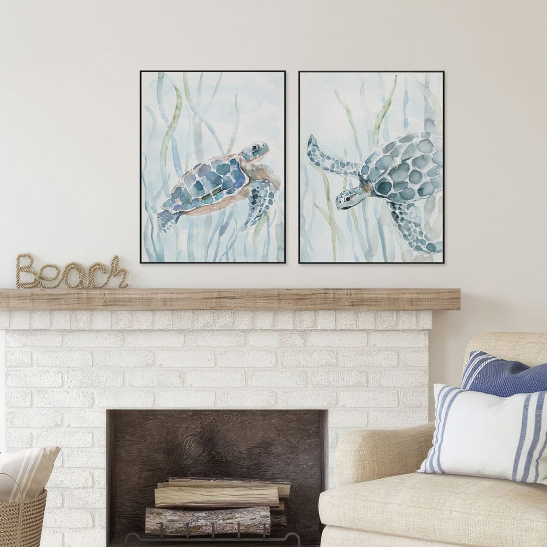 Ocean Glide - Watercolor Sea Turtle Art #M3554 Painting artwepaint 
