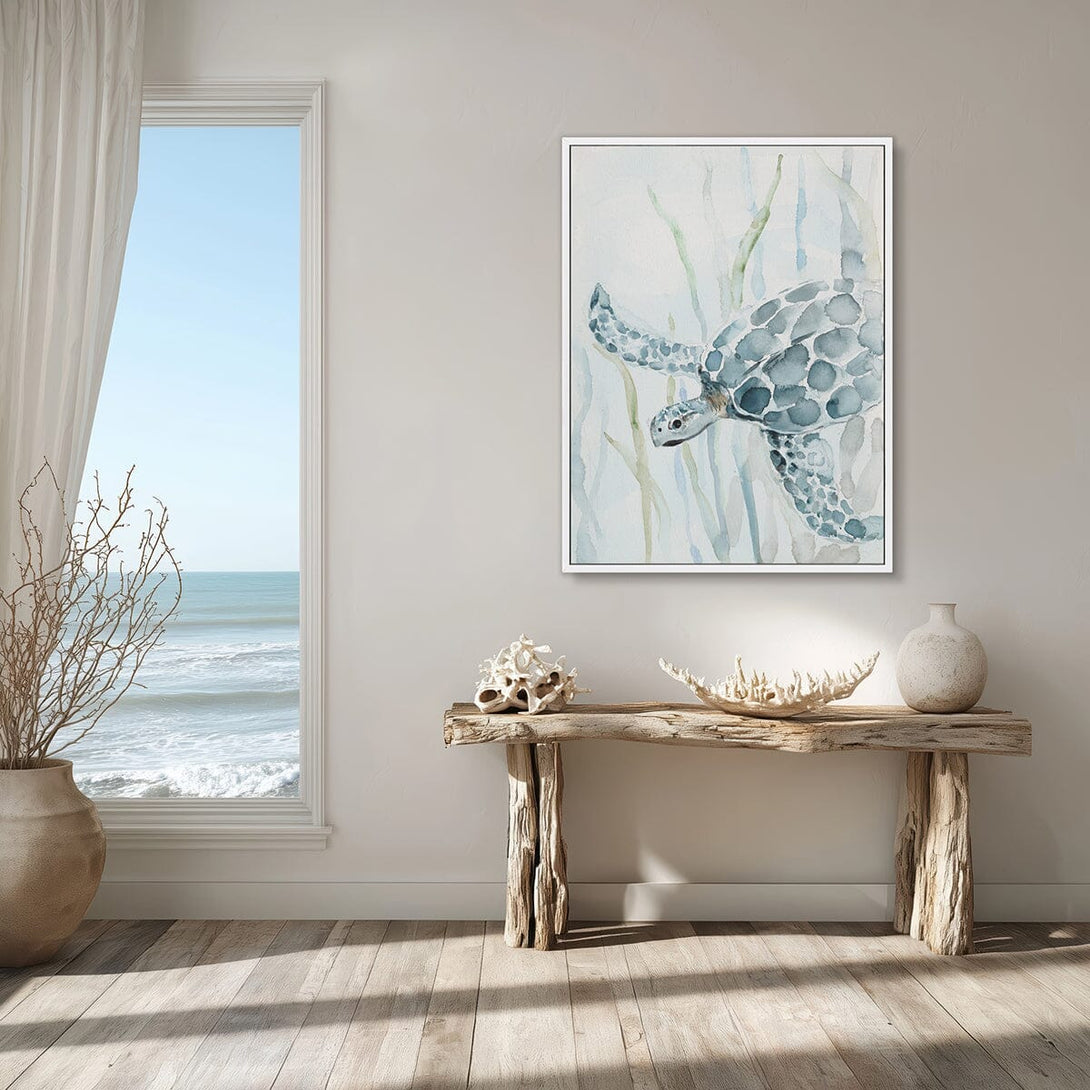 Ocean Glide - Watercolor Sea Turtle Art #M3554 Painting artwepaint 
