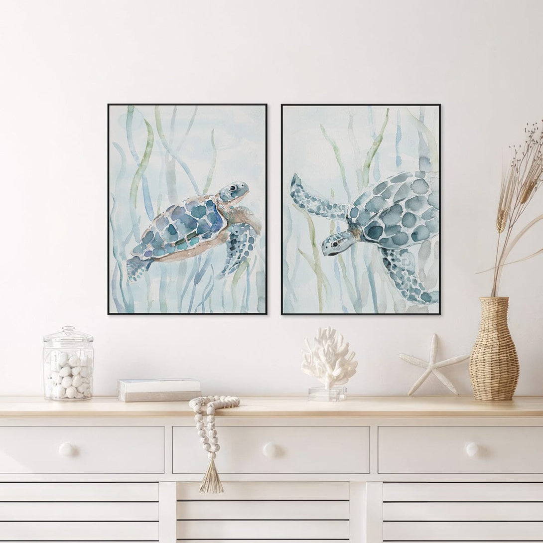 Ocean Glide - Watercolor Sea Turtle Art #M3554 Painting artwepaint 