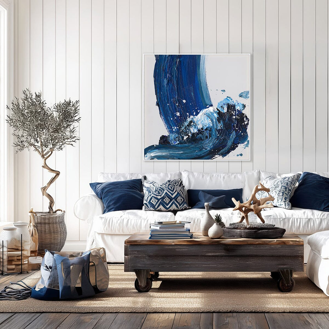 Ocean Rhythm - Blue Abstract Wave Painting#L5889 Painting artwepaint 