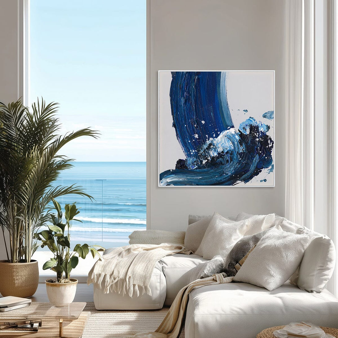 Ocean Rhythm - Blue Abstract Wave Painting#L5889 Painting artwepaint 