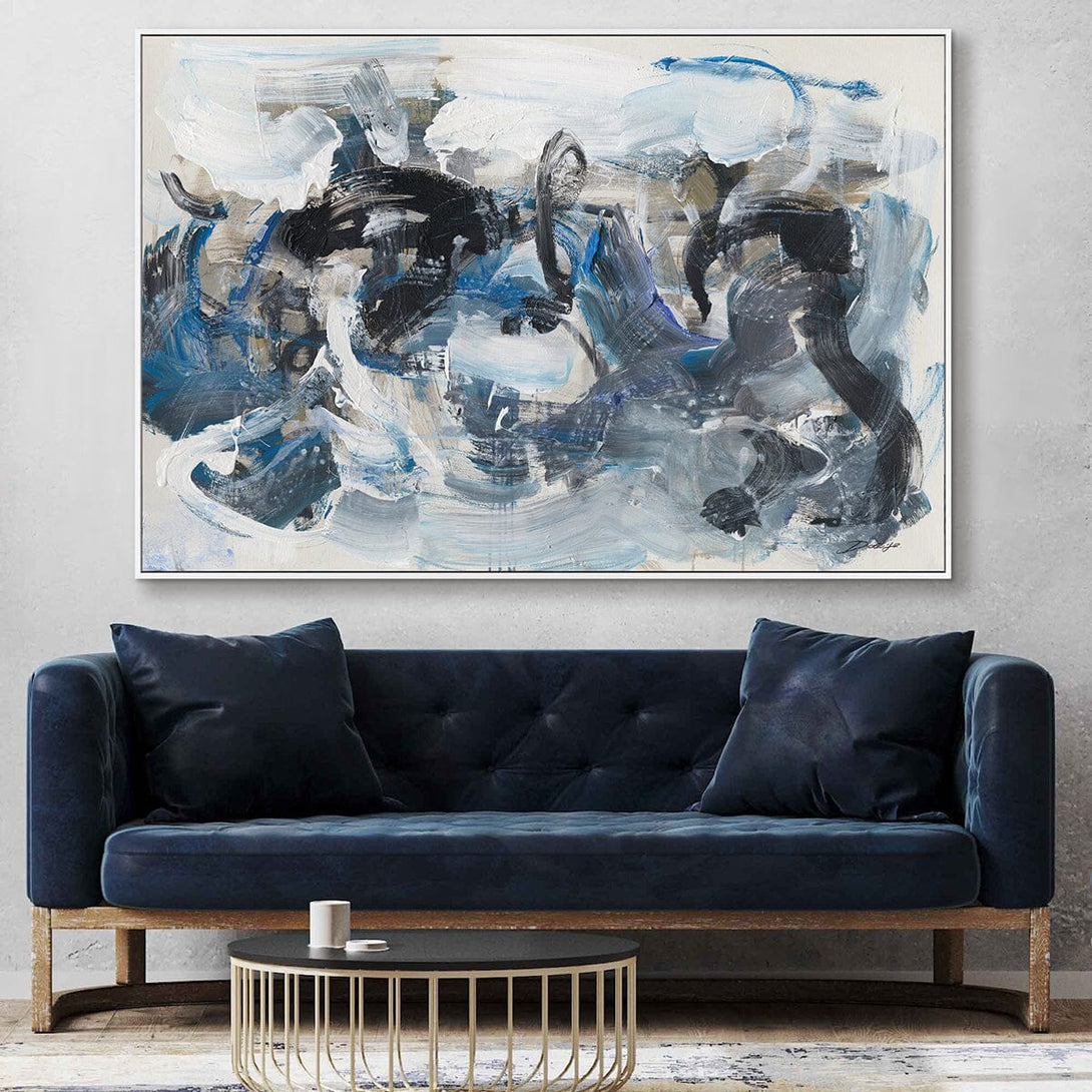 Ocean Rhythm - Blue Grey Abstract Painting #M5663 Painting artwepaint 