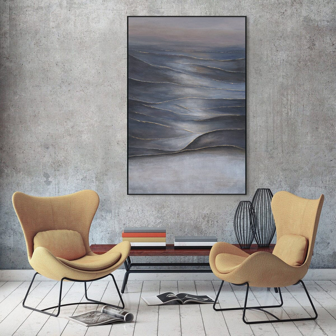 Ocean Rhythm - Blue & Grey Abstract Seascape#M0704 Painting artwepaint 