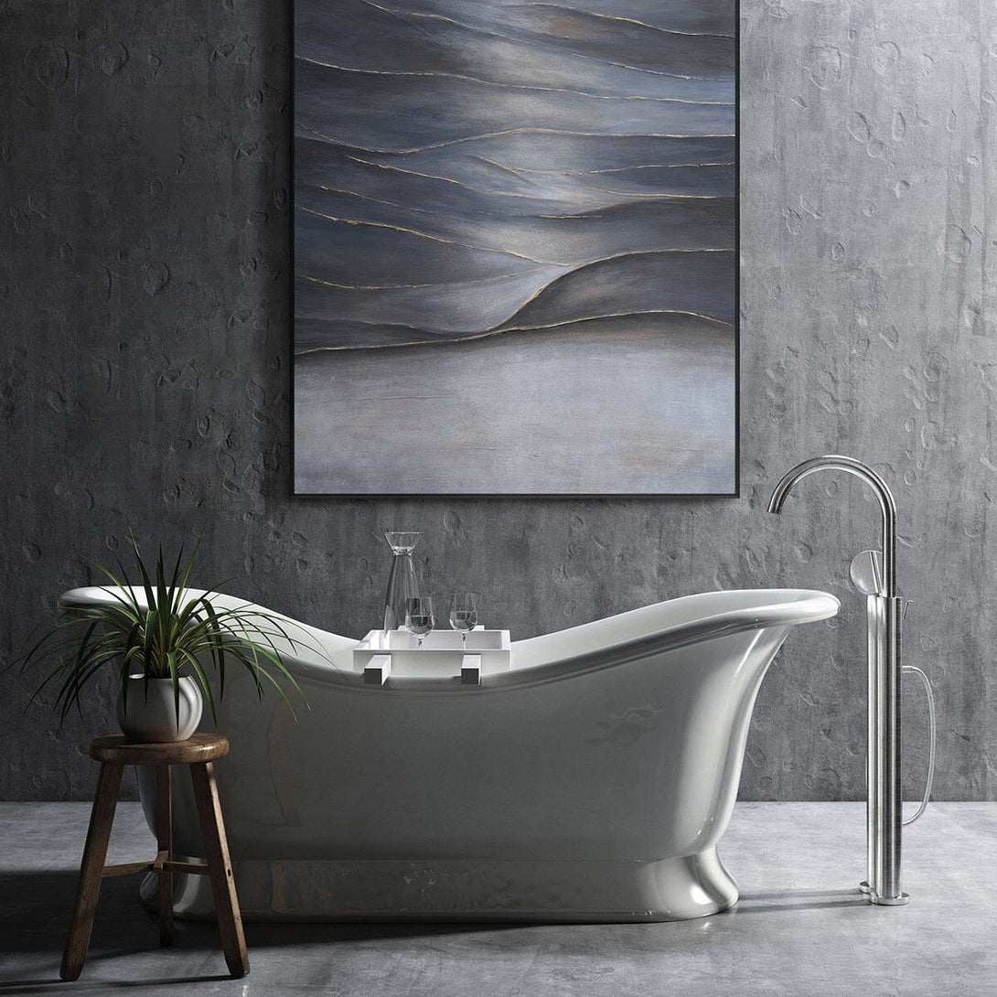 Ocean Rhythm - Blue & Grey Abstract Seascape#M0704 Painting artwepaint 