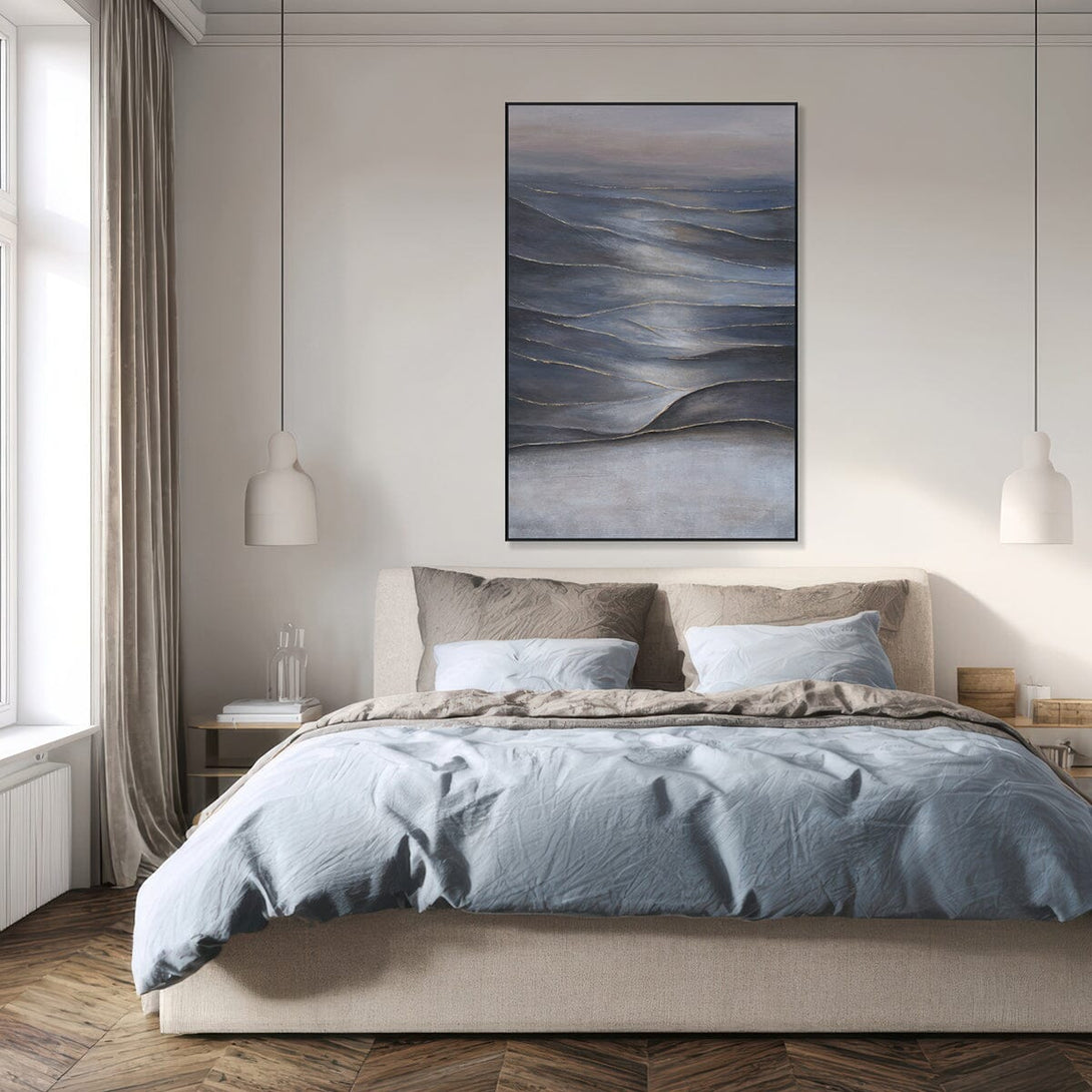 Ocean Rhythm - Blue & Grey Abstract Seascape#M0704 Painting artwepaint 