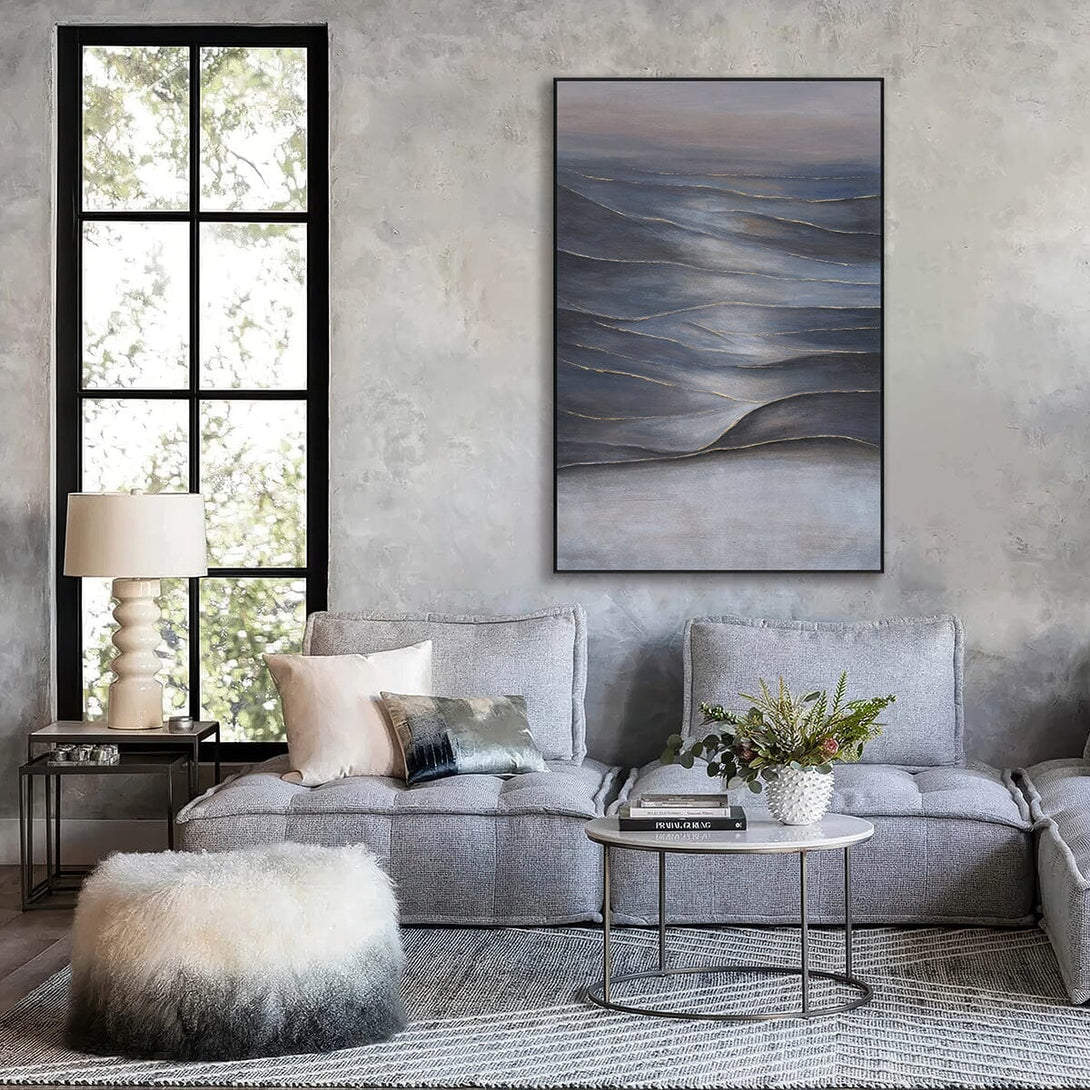 Ocean Rhythm - Blue & Grey Abstract Seascape#M0704 Painting artwepaint 