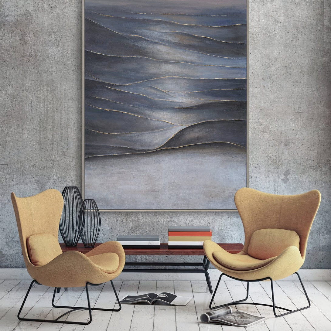 Ocean Rhythm - Blue & Grey Abstract Seascape#M0704 Painting artwepaint 