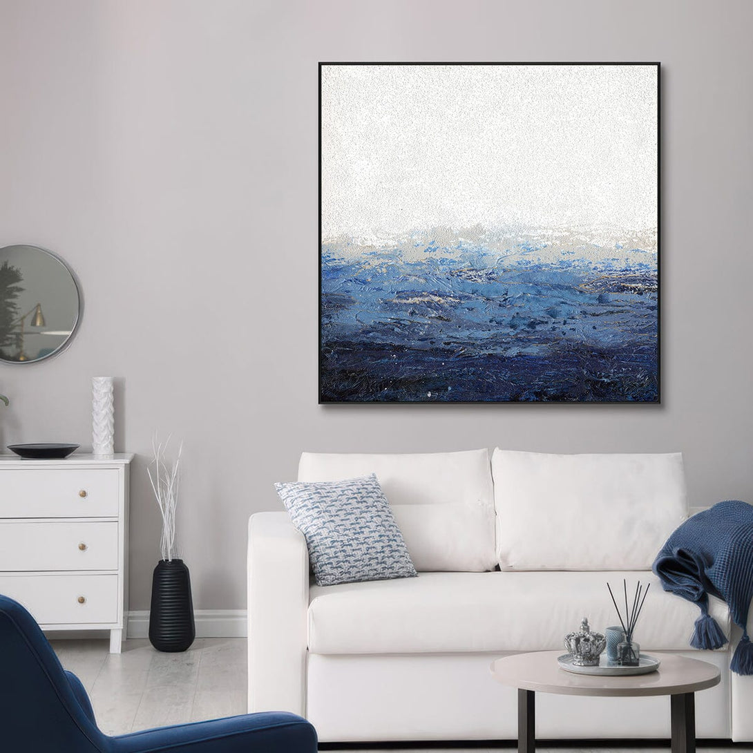 Ocean Veil-Blue Textured Abstract #I9885 Painting artwepaint 