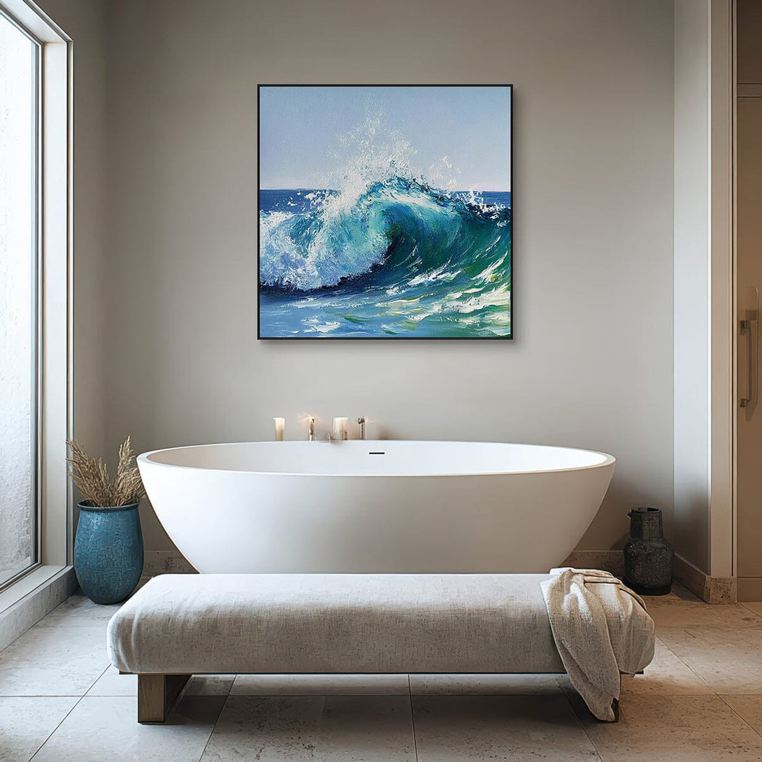 Ocean Wave Surge - Dynamic Seascape Oil Painting #wave(1) Painting artwepaint 