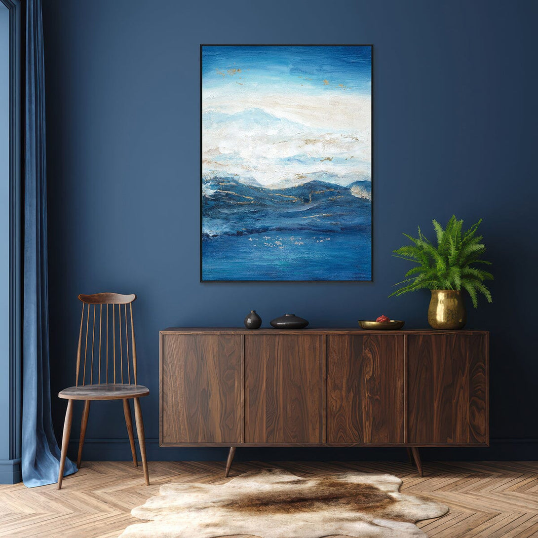Ocean Whisper-Blue Abstract Landscape #H8498 Painting artwepaint 